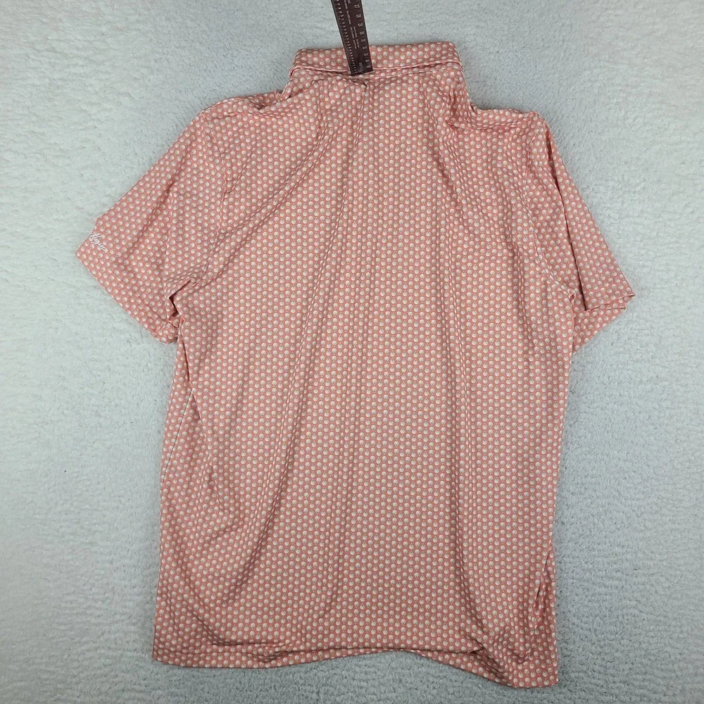 Walter Hagen Polo Shirt Mens Large Orange Blue Performance 11 Golf Short Sleeve